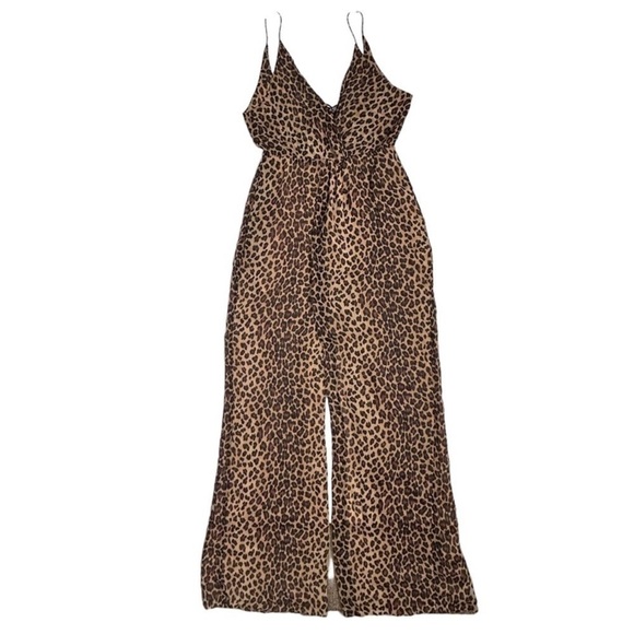 Jonathan Simkhai Leopard Print Surplice V-Neck Jumpsuit - Picture 3 of 13